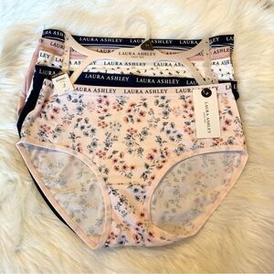 Laura Ashley 5 Pair Brief Hipster Panties Medium Pink Floral Soft Cottagecore